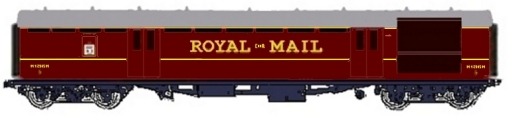 Royal Mail coach in maroon livery